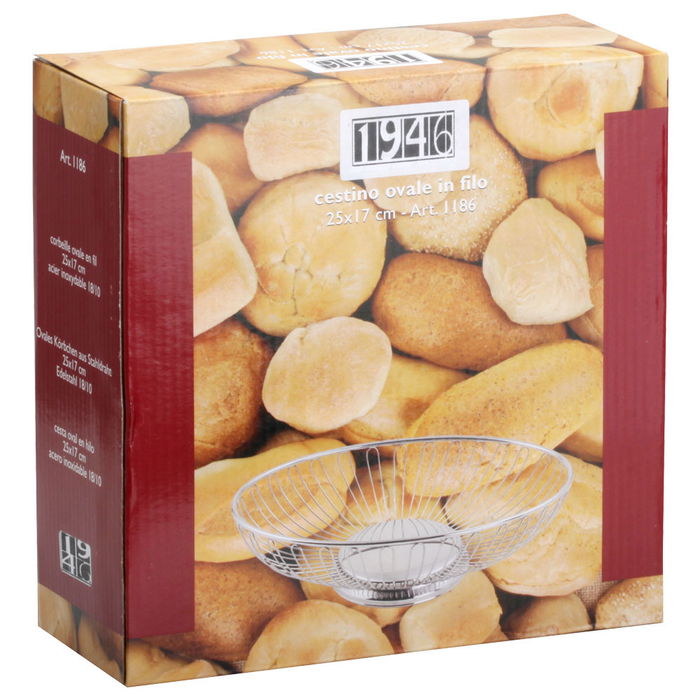 1946 Panera Oval 25x17 cm Acero Inoxidable 18/10 Altura 7.5 cm 1946 Panera Oval 25x17 cm Acero Inoxidable 18/10 Altura 7.5 cm