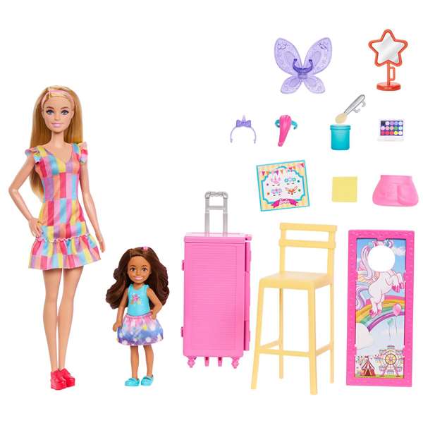 Mattel Barbie y Chelsea en la Feria - Puesto de Maquillaje para Niños a partir de 3 años