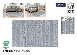 Moblekit Alfombra de Algodón Gris 80x140cm