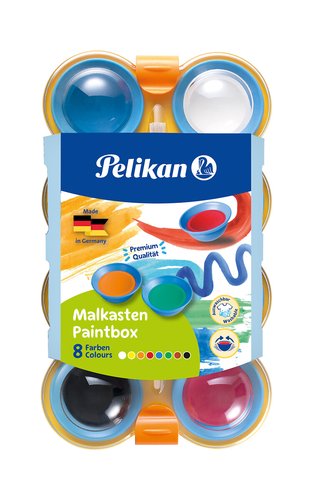 PELIKAN Acuarelas 755/8 Infantil con estuche y pincel de 8 colores PELIKAN Acuarelas 755/8 Infantil con estuche y pincel de 8 colores