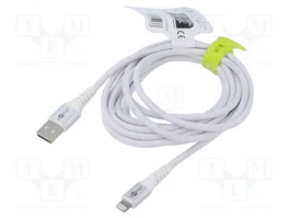 GOOBAY Cable USB 2.0 de 3m con conector Apple Lightning y USB A, 60W