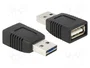 DeLOCK EASY-USB Adaptador USB 2.0-A Macho a USB 2.0-A Hembra para Carga