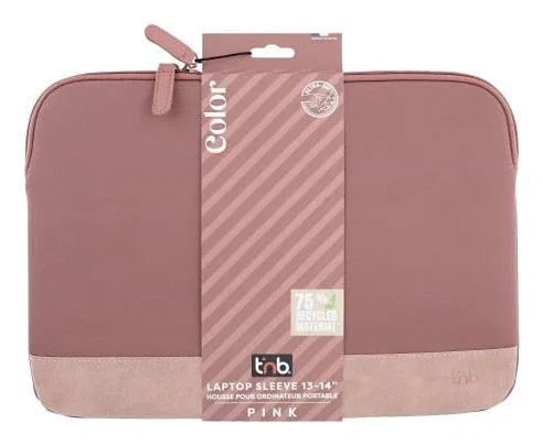 T'nB Funda para Portátil SLCOLOR14PK 14" Rosa, Resistente a Golpes, PET Reciclado, Hasta 35.6 cm (14 Pulgadas)