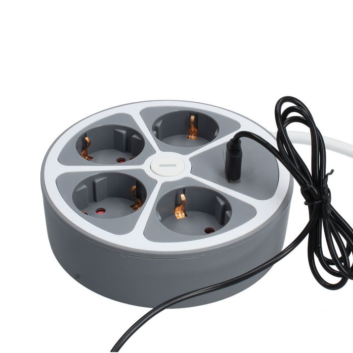 Regleta Enchufes 3 Tomas con Interruptor TM Electron TMUAD554CB Blanco Gris 3680 W 30 W (1,5 m)