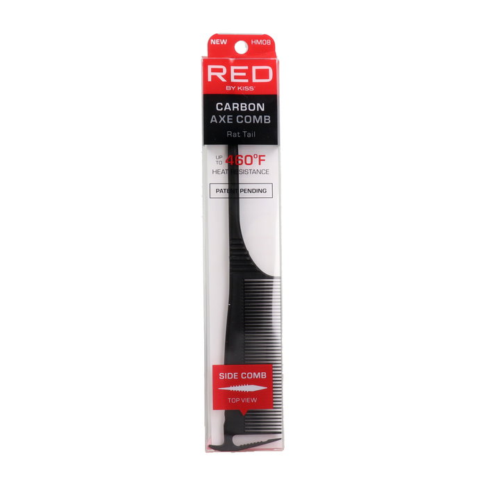 Red Kiss Carbon Axe Rat Tail Comb Peine Peine de púas para peinar y estilizar