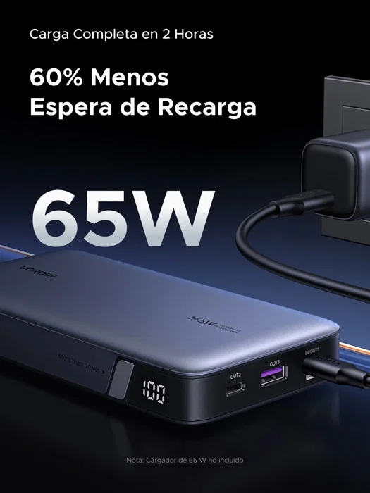 Ugreen Batería Externa 25000 mAh 145W Gris