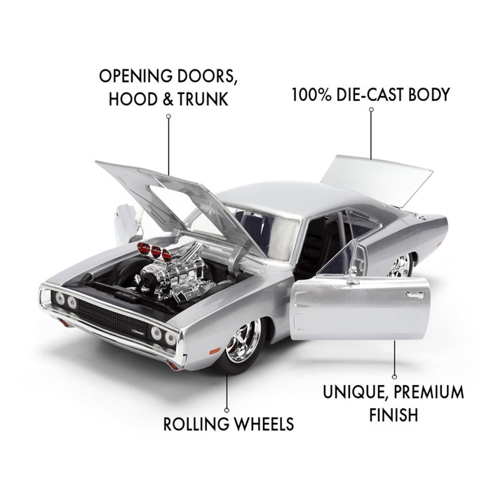 Jada Dodge Charger R/T 1970 Fast & Furious Edición de Aniversario 1:24 Plata