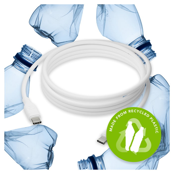 dbramante 1928 CB25CCWH7091 Cable USB-C a USB-C, 2.5M, Blanco