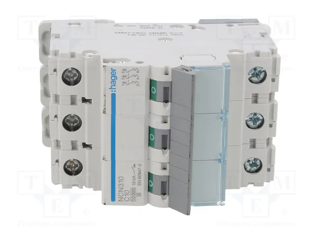 HAGER NCN310 Interruptor magnetotérmico 10A 3 polos 10kA