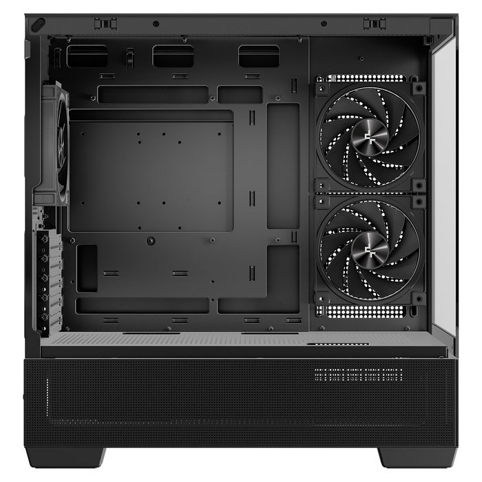 Deepcool CG380 3F Black Midi Tower PC, Negro, ITX, micro ATX, Ventana Lateral, Iluminación RGB, 5 Ranuras Expansión, 2x 120mm Ventiladores Laterales, 1x 120mm Ventilador Trasero