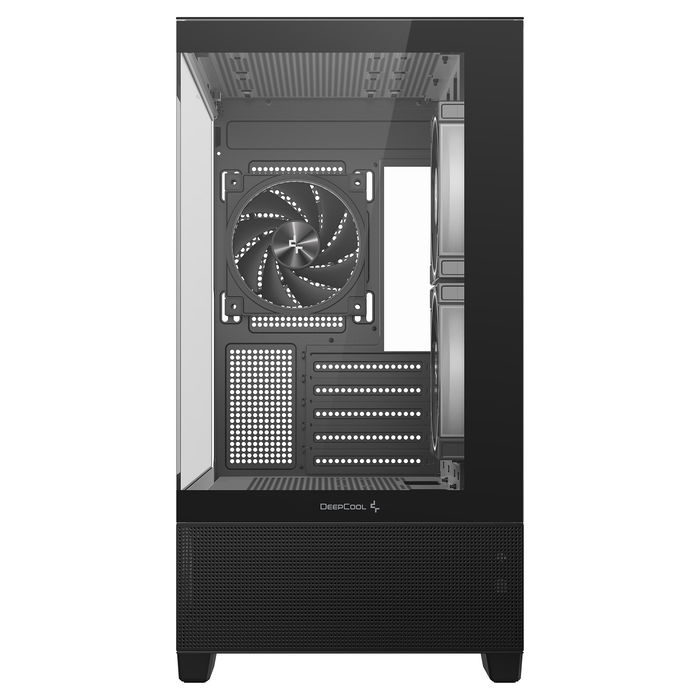 Deepcool CG380 3F Black Midi Tower PC, Negro, ITX, micro ATX, Ventana Lateral, Iluminación RGB, 5 Ranuras Expansión, 2x 120mm Ventiladores Laterales, 1x 120mm Ventilador Trasero