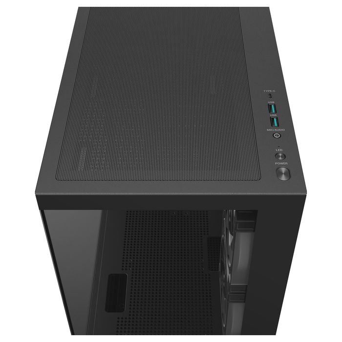 Deepcool CG380 3F Black Midi Tower PC, Negro, ITX, micro ATX, Ventana Lateral, Iluminación RGB, 5 Ranuras Expansión, 2x 120mm Ventiladores Laterales, 1x 120mm Ventilador Trasero