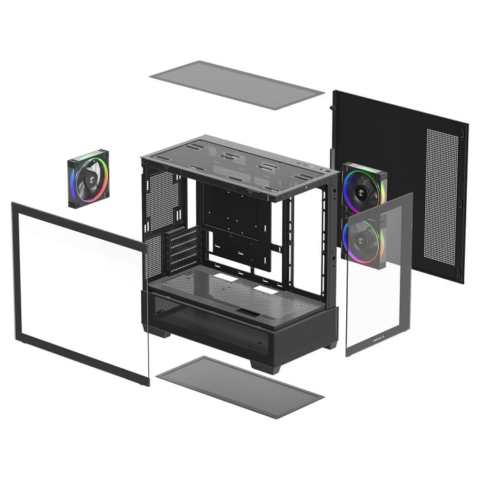 Deepcool CG380 3F Caja Torre Negra con Vidrio Templado