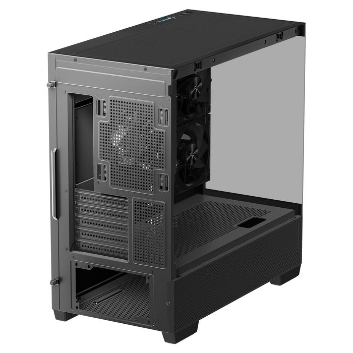 Deepcool CG380 3F Black Midi Tower PC, Negro, ITX, micro ATX, Ventana Lateral, Iluminación RGB, 5 Ranuras Expansión, 2x 120mm Ventiladores Laterales, 1x 120mm Ventilador Trasero