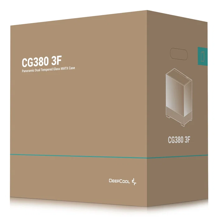 Deepcool Caja CG380 3F Midi Tower PC Negro con Doble Vidrio Templado Lateral, Iluminación RGB Multi, Soporte ITX/micro-ATX, 2x USB 3.2 Gen 1, 1x USB-C, R-CG380-BKAGM3-G