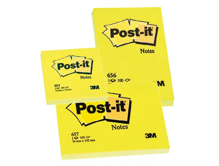 Post-it Bloc de notas adhesivas quita y pon 76x127 mm amarillo 100 hojas 655