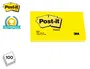 Post-it Bloc de notas adhesivas quita y pon 76x127 mm amarillo 100 hojas 655