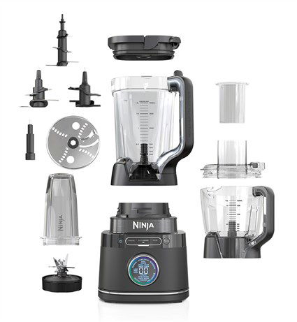 Ninja TB401EU Procesador de Alimentos y Batidora de Vaso Detect™ Power Pro 1200W, 3 en 1: Bate, Pica y Tritura con Tecnología BlendSense™