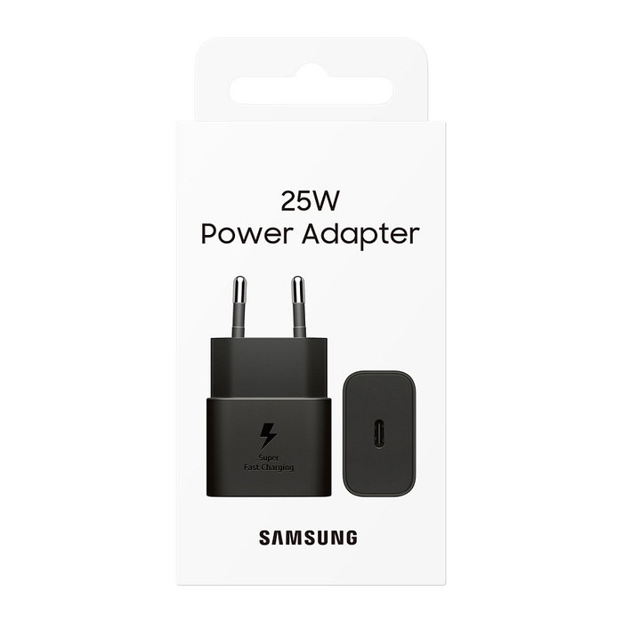 Samsung Cargador USB-C 25W Negro Carga Rápida 1 Puerto 5V Sin Cable