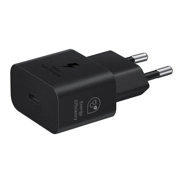Samsung Cargador USB-C 25W Negro Carga Rápida 1 Puerto 5V Sin Cable