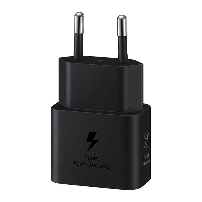 Samsung Cargador USB-C 25W Negro Carga Rápida 1 Puerto 5V Sin Cable
