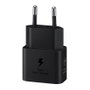 Samsung Cargador USB-C 25W Negro Carga Rápida 1 Puerto 5V Sin Cable