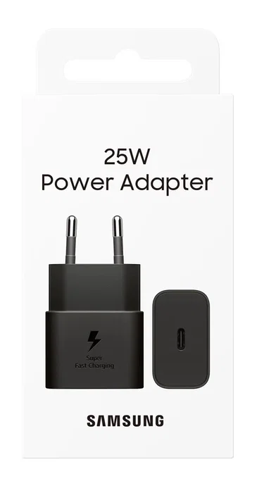 Samsung EP-T2510NBEGWW Cargador Adaptador USB-C 25W Negro Carga Rápida 1 Puerto 5V/9V para Móvil