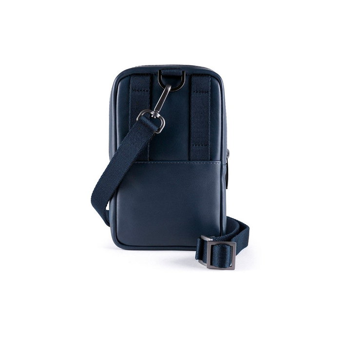 Piquadro Organizador de teléfono Bolso bandolera de cuero Azul Piquadro Organizador de teléfono Bolso bandolera de cuero Azul