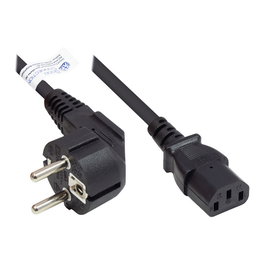 GoodConnections Cable de alimentación Alcasa P0130-S010 de 1 m, CEE7/7 a IEC C13, Negro
