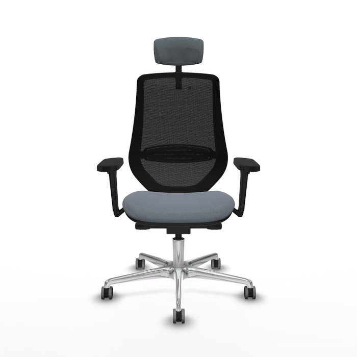 PIQUERAS Y CRESPO Silla de oficina Mardos con mecanismo Sincro/Traslack, Gris y Negro