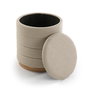 Versa Puff con almacenamiento beige 44x40 cm