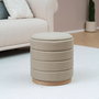 Versa Puff con almacenamiento beige 44x40 cm