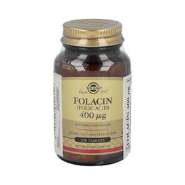 SOLGAR Folacín Ácido Fólico 400 mcg 250 Comp