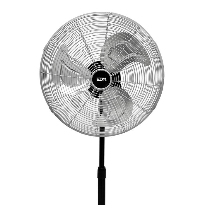 Edm Ventilador industrial de pie Negro/cromado 80 W ø50 cm