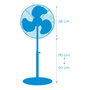 Edm Ventilador industrial de pie Negro/cromado 80 W ø50 cm