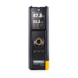 Toughbuilt - Medidor de distancia láser 50 m con pantalla a color, Bluetooth, 13 funciones, inclinómetro, IP54, bolsa y pilas