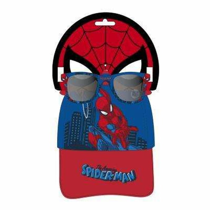 Cerdá Set de Gorra y Gafas de Sol Spiderman Azul