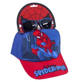 Cerdá Set de Gorra y Gafas de Sol Spiderman Azul