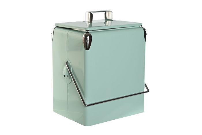 DKD Home Decor Nevera Terraza Y Jardin Azul Celeste 24 x 43 x 32 cm Portatil 17 Litros Metal Pvc