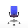 PIQUERAS Y CRESPO Silla de oficina Motilla con mecanismo Sincro, Tela Morado y Malla Azul