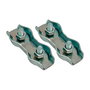 Edm Sujetacable Plano Doble Sjt02 4 Mm Galvanizado Blister 2 Unidades