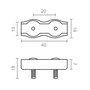 Edm Sujetacable Plano Doble Sjt02 4 Mm Galvanizado Blister 2 Unidades