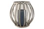 DKD Home Decor Portavelas de Acero y Cristal Cromado Plateado 19x19x19 cm