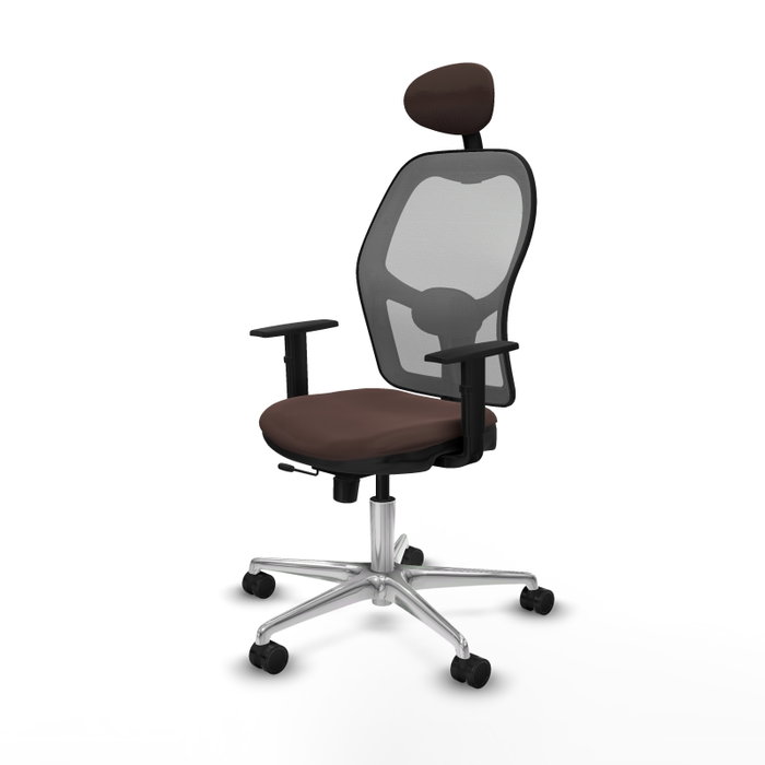 PIQUERAS Y CRESPO Silla de oficina Jorquera con mecanismo Sincro/Traslack Marrón oscuro/Gris PIQUERAS Y CRESPO Silla de oficina Jorquera con mecanismo Sincro/Traslack Marrón oscuro/Gris