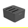 DeLOCK 64332 Docking Station USB para 3 Unidades HDD/SSD SATA III con Función Clonado 1:2, USB 3.2 Gen 1, Plug and Play, Compatible Windows/Mac/Linux