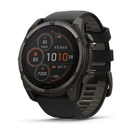 Garmin Fenix 8 51mm Reloj Inteligente Deportivo con Pantalla Solar Táctil de Zafiro, GPS, 32 GB, Pulsómetro, Resistencia al Agua 10 ATM, Banda de Silicona Negra