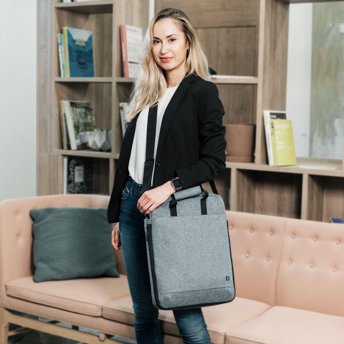 Dicota Eco MOTION 13 - 15.6" Bolso Tote para portátil, Poliéster RPET 600Dx400D, Azul Denim, Ecológico