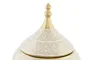 DKD Home Decor Tibor de Porcelana Cromado Blanco y Dorado Fana