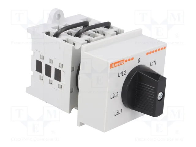 LOVATO ELECTRIC Interruptor de leva de voltímetro 16A 7 posiciones para raíl DIN LOVATO ELECTRIC Interruptor de leva de voltímetro 16A 7 posiciones para raíl DIN