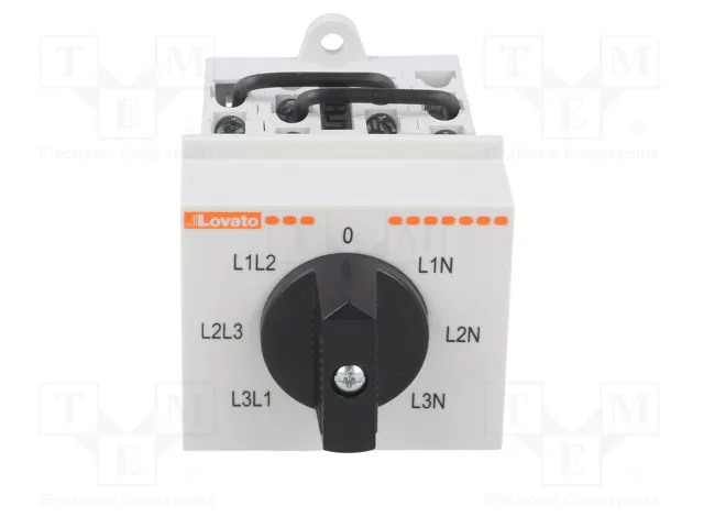 LOVATO ELECTRIC Interruptor de leva de voltímetro 16A 7 posiciones para raíl DIN LOVATO ELECTRIC Interruptor de leva de voltímetro 16A 7 posiciones para raíl DIN